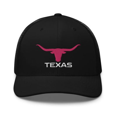 RIVEMUG Women's Texas Pink Longhorn Western Trucker Hat Country Rodeo Cowboy Embroidered Snapback Cowgirl Baseball Cap