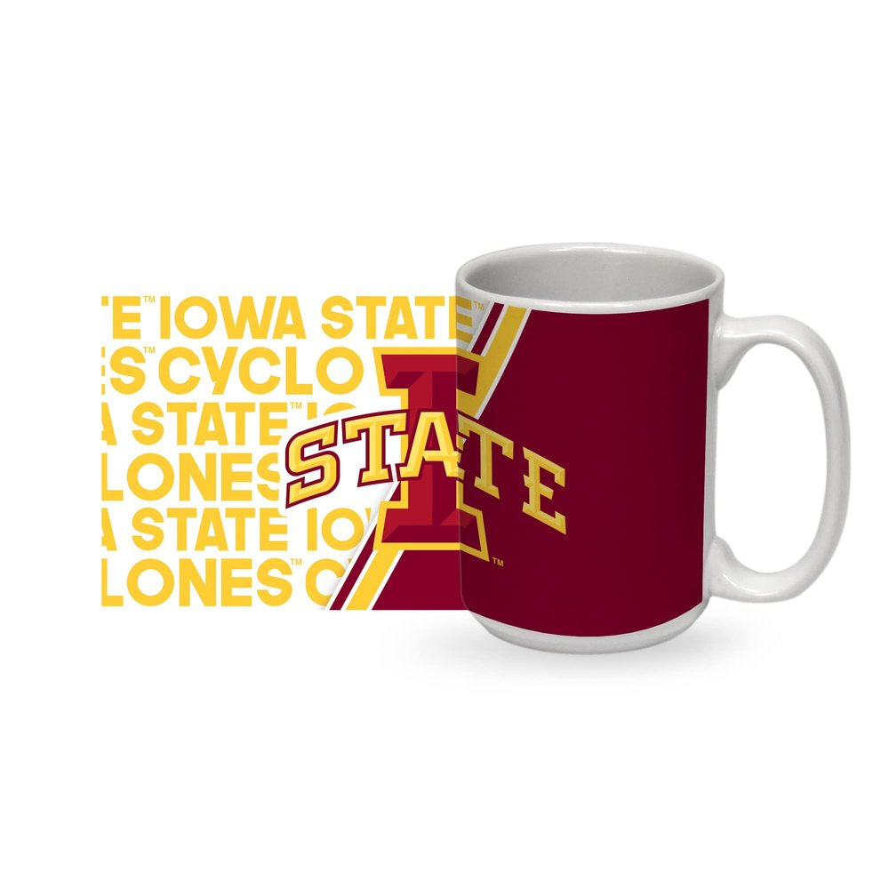Rico Industries NCAA Iowa State Cyclones 15 oz White Ceramic Mug