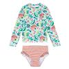 upandfast Girls Rash Guard Set Long Sleeve Two Piece Bathing Suit with UPF 50+ Sun Protection (Lemon, 5 Years) view 1