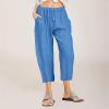 XUNRYAN Womens Linen Capri Yoga Pants Wide Leg Loose Comfy Lounge Capris Casual Summer Flowy Boho Crop Pants with Pockets view 2