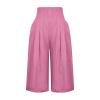 XUNRYAN Womens Linen Capri Yoga Pants Wide Leg Loose Comfy Lounge Capris Casual Summer Flowy Boho Crop Pants with Pockets view 3