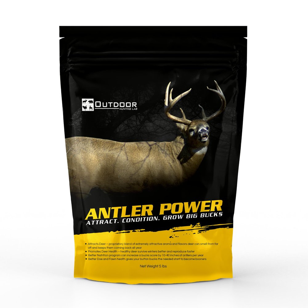 Outdoor Hunting Lab Antler Power Deer Mineral Powder 9 Pack 45lb Total Deer Attractant with Chelated Antler Support
