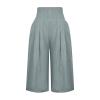 XUNRYAN Womens Linen Capri Yoga Pants Wide Leg Loose Comfy Lounge Capris Casual Summer Flowy Boho Crop Pants with Pockets view 3