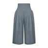 XUNRYAN Womens Linen Capri Yoga Pants Wide Leg Loose Comfy Lounge Capris Casual Summer Flowy Boho Crop Pants with Pockets view 3