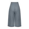 XUNRYAN Womens Linen Capri Yoga Pants Wide Leg Loose Comfy Lounge Capris Casual Summer Flowy Boho Crop Pants with Pockets view 4