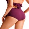 CRZ YOGA Womens High Waisted Bikini Bottom Tummy Control Bathing Suit Swimsuit Full Coverage Swim Briefs Fuchsia Small view 2