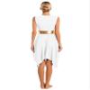 ranrann Women's Asymmetrical Praise Dance Tunic Color Block Sleeveless Worship Lyrical Dance Overlay Costume V Neck-White Medium view 3