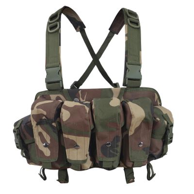 7 Pockets Tactical Chest Rig Vest Adjustable&Detachable Molle Chest Rigs with Mag Pouch X Harness for Men Women (Jungle Camo)