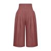 XUNRYAN Womens Linen Capri Yoga Pants Wide Leg Loose Comfy Lounge Capris Casual Summer Flowy Boho Crop Pants with Pockets view 3