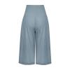 XUNRYAN Womens Linen Capri Yoga Pants Wide Leg Loose Comfy Lounge Capris Casual Summer Flowy Boho Crop Pants with Pockets view 4