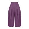 XUNRYAN Womens Linen Capri Yoga Pants Wide Leg Loose Comfy Lounge Capris Casual Summer Flowy Boho Crop Pants with Pockets view 3
