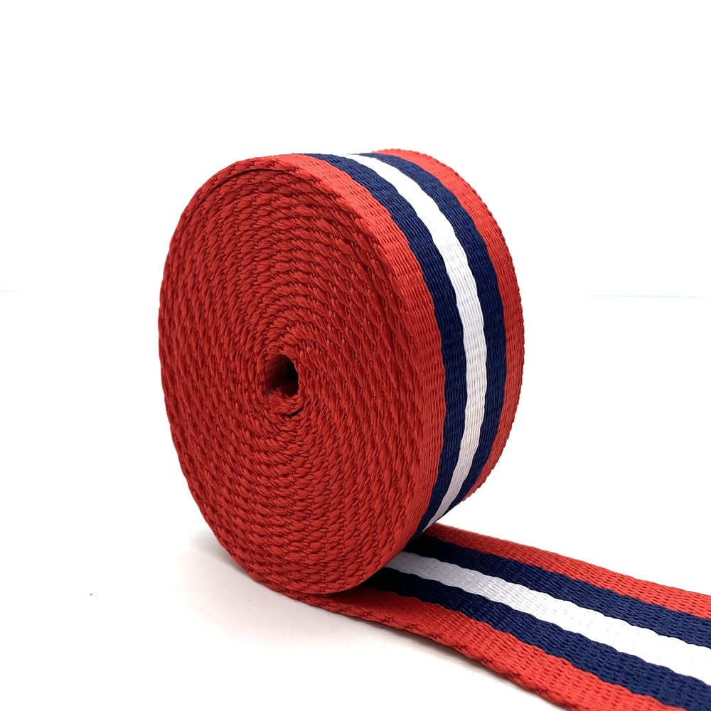 3dancraftit Polyester-Cotton Blend Stripe Webbing Ribbon Jacquard Webbing Sold by The Yard Strap Replacement 1.5 inches ZE65-1Y