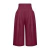 XUNRYAN Womens Linen Capri Yoga Pants Wide Leg Loose Comfy Lounge Capris Casual Summer Flowy Boho Crop Pants with Pockets view 3