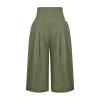 XUNRYAN Womens Linen Capri Yoga Pants Wide Leg Loose Comfy Lounge Capris Casual Summer Flowy Boho Crop Pants with Pockets view 3