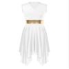 Hularka Women's Liturgical Praise Dance Dress Tunic Worship Color Block Lyrical Dance Costume Performance White XX-Large view 1