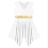Hularka Women's Liturgical Praise Dance Dress Tunic Worship Color Block Lyrical Dance Costume Performance White XX-Large view 4