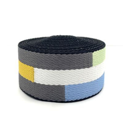 3dancraftit polyester-cotton blend Stripe Webbing Ribbon Jacquard Webbing sold by the yard heavy weight Strap Replacement 1.5 inches ZE94-1Y