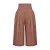 XUNRYAN Womens Linen Capri Yoga Pants Wide Leg Loose Comfy Lounge Capris Casual Summer Flowy Boho Crop Pants with Pockets view 3