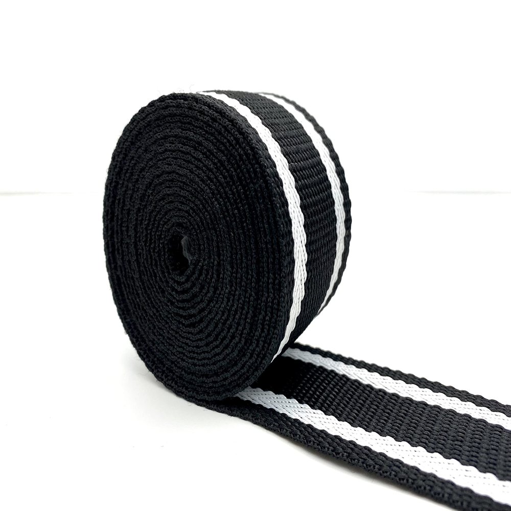 3dancraftit Polyester-Cotton Blend Stripe Webbing Ribbon Jacquard Webbing Sold by The Yard Strap Replacement 1.5 inches ZE70-1Y