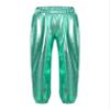 ACSUSS Girls Metallic Jogger Pants Shiny Jazz Hip Hop Dancewear Youth High-Waist Leg Openings Trousers Blue Green 16 Years view 1