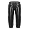 ACSUSS Girls Metallic Jogger Pants Shiny Jazz Hip Hop Dancewear Youth High-Waist Leg Openings Trousers Black 16 Years view 1