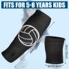 Sosation 3 Set Volleyball Arm Sleeves and Knee Pads for Kids Soft Forearm Sleeves with Protection Pad Thumbhole Volleyball Accessories for Training Youth Girls Boys 5-8 Years Old (Black) view 2