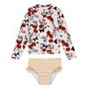 upandfast Little Girls 2-Pieces Swimsuit Set with UPF 50+ Sun Protection Long Sleeve Rash Guard (Butterfly, 7 Years) view 1