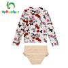upandfast Little Girls 2-Pieces Swimsuit Set with UPF 50+ Sun Protection Long Sleeve Rash Guard (Butterfly, 7 Years) view 2