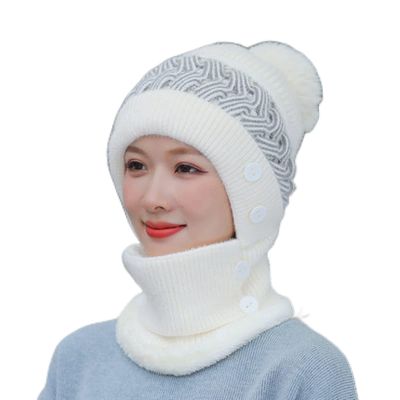 Winter Knitted Hat Neck One Piece Cycling Plush Thickened Pullover Woolen Hat