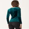 Allegra K Velvet Top for Women's Square Neck Long Sleeves Solid Casual T-Shirt Blouse X-Small Green view 2
