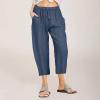 XUNRYAN Womens Linen Capri Yoga Pants Wide Leg Loose Comfy Lounge Capris Casual Summer Flowy Boho Crop Pants with Pockets view 2