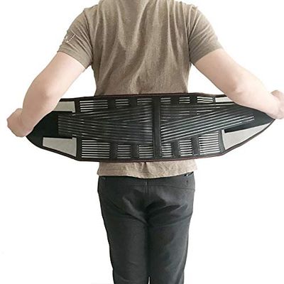 HUFFA Women Men's Elastic Corset Back Lumbar Brace Support Belt Waist Orthopedic Posture Corrector Low Back Belt Waist Support (Color : Black, Size : X-Large)