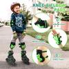 2PM SPORTS Knee Pads for Kids, Wrist Guards Knee and Elbow Pads Set with Drawstring Bag, Protective Gear Set for Girls Boys Roller Skating Cycling Skateboard - Green Small view 2