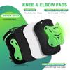 2PM SPORTS Knee Pads for Kids, Wrist Guards Knee and Elbow Pads Set with Drawstring Bag, Protective Gear Set for Girls Boys Roller Skating Cycling Skateboard - Green Small view 3