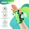 2PM SPORTS Knee Pads for Kids, Wrist Guards Knee and Elbow Pads Set with Drawstring Bag, Protective Gear Set for Girls Boys Roller Skating Cycling Skateboard - Green Small view 4