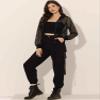 Allegra K Mesh Sheer Jacket for Women Long Sleeve Hoodie Zipper Up Lightweight Casual Outwear Night Out Party Outfit Large Black view 3