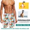 Custom Funny Men's Swim Trunks with Couple Face Photo, Personalized Hawaiian Print Quick Dry Swimwear Beach Shorts Customized Gifts for Dad Husband Boyfriend Birthday Father's Day- 9 Sizes view 2
