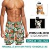 Custom Face Swim Trunks for Men Personalized Photo Hawaiian Print Dissolving Swim Trunks Funny Beach Board Shorts with Pet Dog Face Customized Gifts for Dad Husband BF Birthday - S view 2