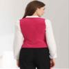 Allegra K Waistcoat for Women's Steampunk Velvet Vintage 2025 Sleeveless Blazer Dressy Suit Vests Medium Hot Pink view 3