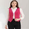 Allegra K Waistcoat for Women's Steampunk Velvet Vintage 2025 Sleeveless Blazer Dressy Suit Vests Medium Hot Pink view 4
