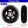 BENLIUDH Inline Skate Wheels With Bearings, 3 Inch Roller Blade 76mm Outdoor and Indoor Clear Wheels for Office Chairs, Luggage (4 Pack, Black) view 2