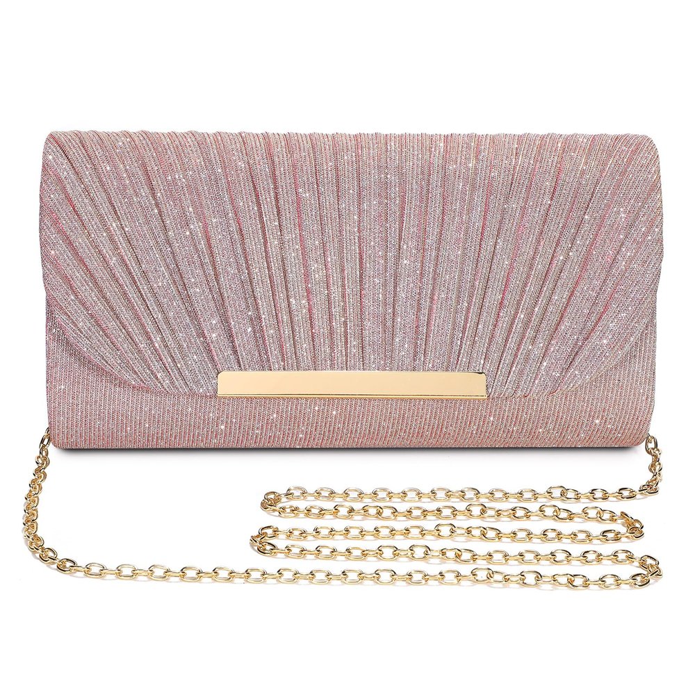 UBAYMAX Evening Bag Clutch Purses for Women Handbags Shoulder Crossbody Wedding Bag for Prom Cocktail Party Wedding (Rose Gold)