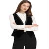 Allegra K Waistcoat for Women's Steampunk Velvet Vintage 2025 Sleeveless Blazer Dressy Suit Vests Medium Black view 1