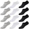 No Show Socks Girls 12 Pairs Kids Low Cut Non Slip Socks Boys Cotton Breathable Short Sock 5-8 Years Children(Black+White+Grey, XS) view 1