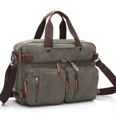 Dressnu Canvas bag business briefcase double shoulder Grey 44 * 32 * 13cm