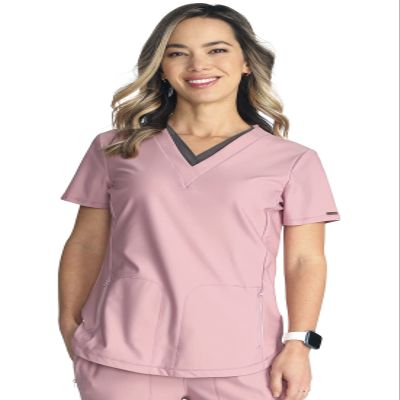 Cherokee Form Women Scrubs Top V Neck Plus Size CK843, 2XL, Mauve Orchid