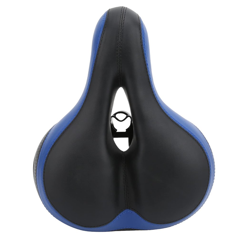 Pilipane Bikes Saddle, Microfiber Leather Bikes Saddle, Hollow Carved and Damper Mountain Bikes Seat Cushion, Comfortable Bikes Seat Cushion for Men Women(Black Blue)