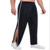 AIFARLD Tear Away Pants for Men Mens Basketball Sweatpants 2 Side Zippers with Pockets for Knee/Leg Post-Surgery Black view 1