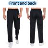AIFARLD Tear Away Pants for Men Mens Basketball Sweatpants 2 Side Zippers with Pockets for Knee/Leg Post-Surgery Black view 3