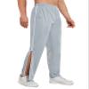 AIFARLD Tear Away Pants for Men Mens Basketball Sweatpants 2 Side Zippers with Pockets for Knee/Leg Post-Surgery Grey